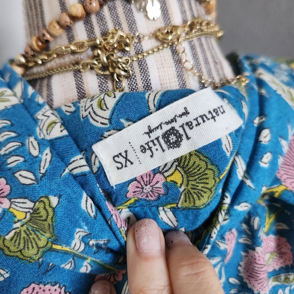 Natural Life boho floral button down shirt dress with pockets🌻 - Picture 5 of 12